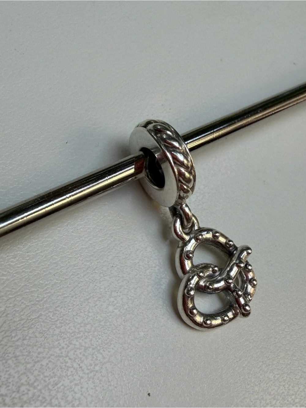 Pandora Sterling Silver Pretzel Charm Dangle Bracelet Charm - Silver